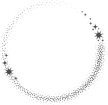 Magic frame with stars ornament. Celestial border elements. Round decorative vintage element. Abstract cosmic shape with glowing sparkles. png