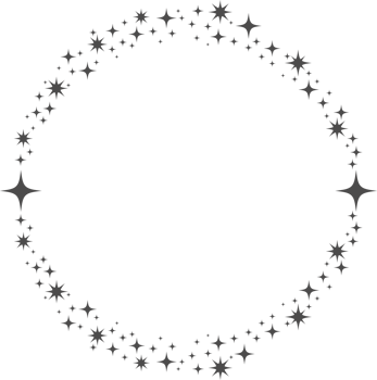 Magic frame with stars with ornament. Celestial border elements. Round decorative vintage element. Abstract cosmic shape with glowing sparkles. png