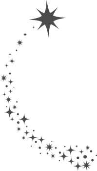 Magic falling star. Celestial comet with tail of sparkles. Decorative vintage element. Abstract cosmic glowing shape png