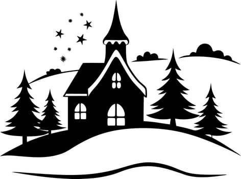 Christmas church clipart vector