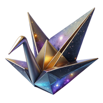 stunning modern Folded Origami Crane Cutout Transparent Background original png