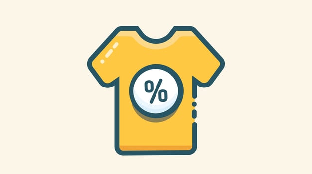 A sale label attached to various products, featuring bright colors and bold text vector