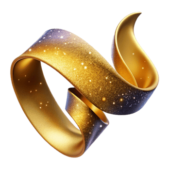 magnificent abstract Golden Ribbon Unfurling Animation Isolated Element exclusive png