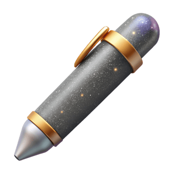 serene minimalist Gray Minimalist Pen Side View Isolated exclusive png