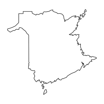 New Brunswick Outline Map, Canadian Province Border vector