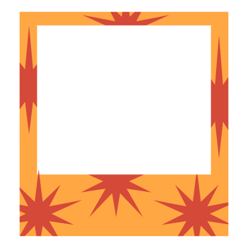 an orange and red starburst frame with a transparent background png