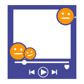 a movie player with emoticons on it png