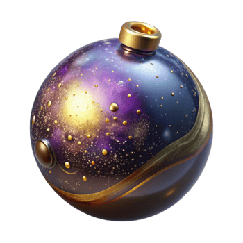beautiful classic Handblown Glass Ornament Isolated on Transparent Background high quality png