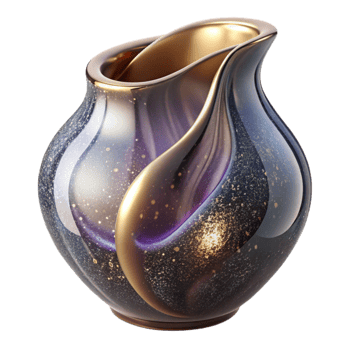 magnificent minimalist Handblown Glass Vase Transparent Element with Curved Shape high resolution png