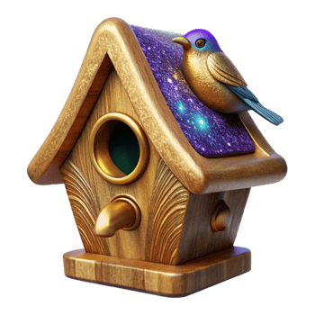 magnificent minimalist Hand Carved Wooden Birdhouse with Perch Detail Isolated genuine png