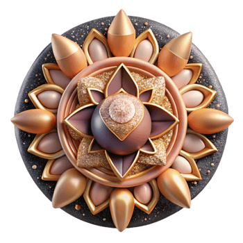 extraordinary artistic Hand Drawn Mandala with Artistic Touch Peach Isolated Element png