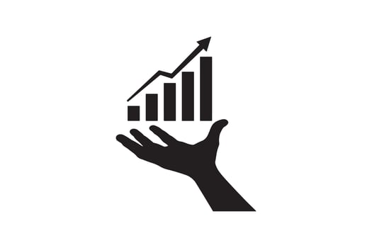 Business Growth in Hand Chart with Upward Trend vector