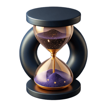 serene modern Hourglass Filled with Black Sand Cutout exclusive png