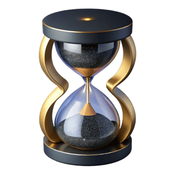 vibrant rustic Hourglass Filled with Black Sand Cutout high resolution png