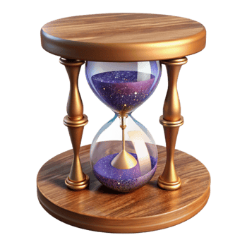 magnificent vintage Hourglass on Wooden Table Isolated Element original png
