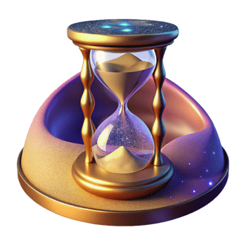 vibrant minimalist Hourglass on Sand Dune Isolated genuine png