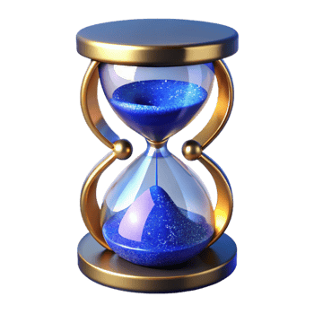 elegant minimalist Hourglass with Blue Sand Isolated Element authentic png
