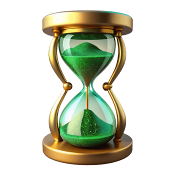 serene traditional Hourglass with Green Sand Cutout original png