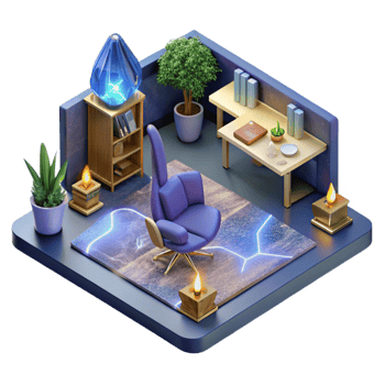 wonderful creative Isometric Blueprint Office Layout with Furniture Placement Isolated authentic png