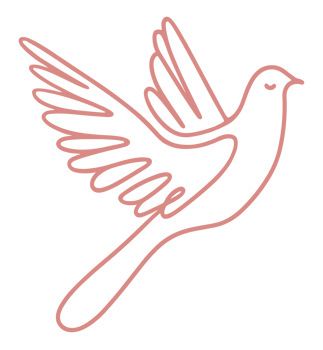 Dove of peace pink aesthetic line art minimalist logo drawing concept christian symbol simple minimal bird preppy coquette girly illustration isolated on transparent background png