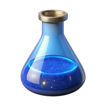 dramatic abstract Lab Beaker with Blue Liquid Transparent high resolution png