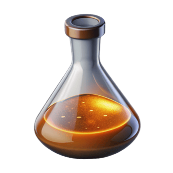 serene creative Lab Flask with Orange Liquid Transparent Element detailed png