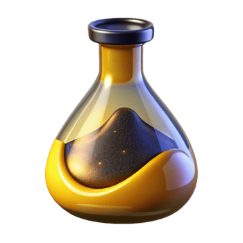 magnificent rustic Lab Flask with Yellow Liquid Cutout Element png