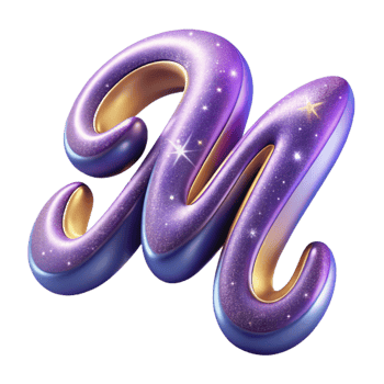 stunning classic Lavender Script Font Letter M Isolated genuine png