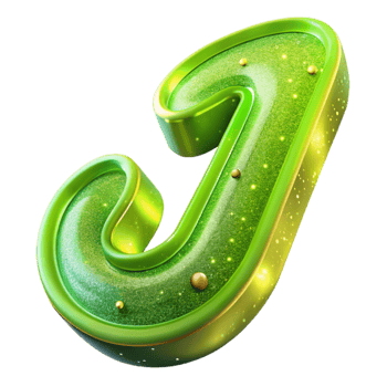 wonderful vintage Lime Green Handwritten Font Letter J Isolated on Transparent Background high quality png