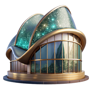 serene contemporary Modern Building with Curved Facade Transparent Background authentic png