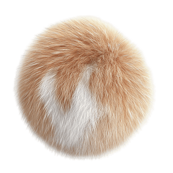 High-Detail Fluffy Fur Ball with Smooth Plush Texture on Transparent Background png