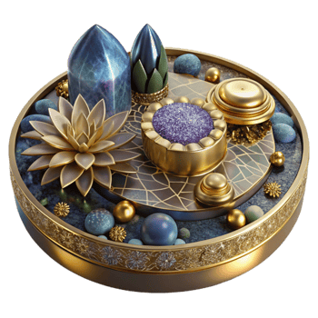 dramatic artistic Mosaic Tabletop Design with Floral Inlay Transparent Background detailed png