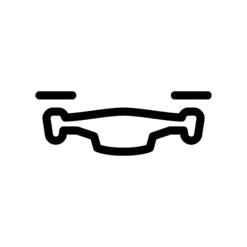 Outline simple drone frame body structure representing unmanned aerial technology clearly vector