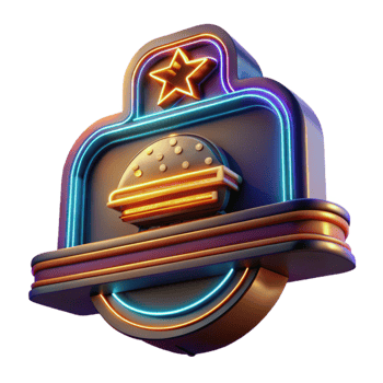 magnificent abstract Neon Sign Diner Isolated on Transparent Background high quality png