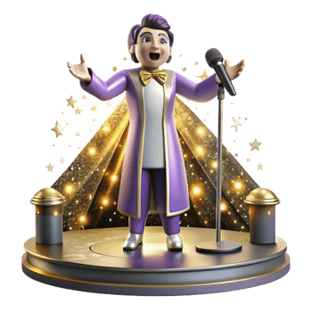 magnificent traditional Opera Singer and Stage Lights Cutout with Dramatic Scene Isolated genuine png