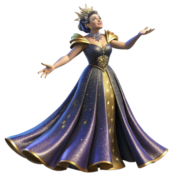 stunning classic Opera Singer Isolated with Dramatic Pose and Elegant Gown premium png