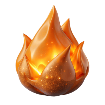 serene modern Orange Fire Burning Brightly Transparent high quality png