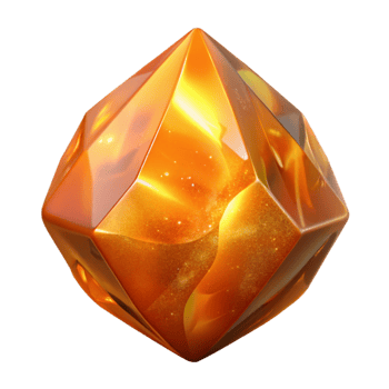 elegant modern Orange Fire Opal Fractal Gemstone Isolated genuine png