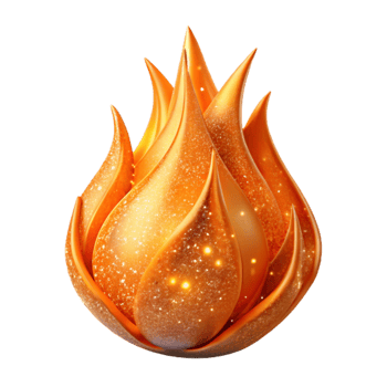 beautiful abstract Orange Flame Fractal Fire Element Transparent Background premium png