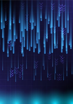Digital Ascent Abstract digital design of illuminated lines and directional arrows, representing data flow and technological innovation. vector