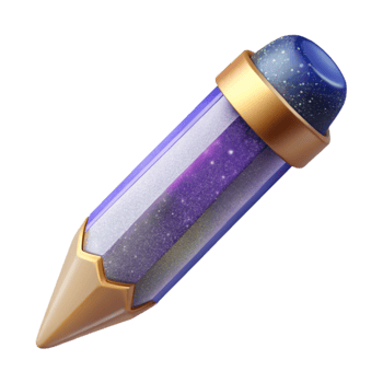 serene classic Pencil with Soft Shadow Transparent Background genuine png