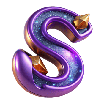stunning rustic Purple Outline Letter S Isolated Element premium png