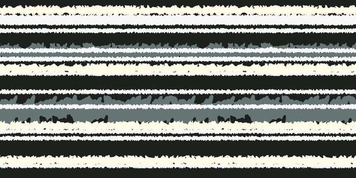 hand drawn stripes seamless pattern. Unique horizontal lines ornament. Black and white background. Contemporary minimalist print. vector