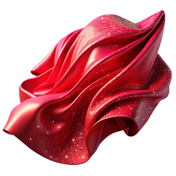vibrant abstract Red Fabric Rippling in the Wind Isolated png
