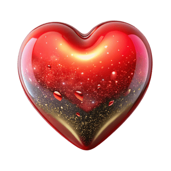 beautiful abstract Red Heart Shape Front View Isolated authentic png