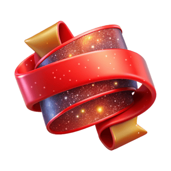 beautiful contemporary Red Ribbon Banner with Text Isolated on Transparent Background original png
