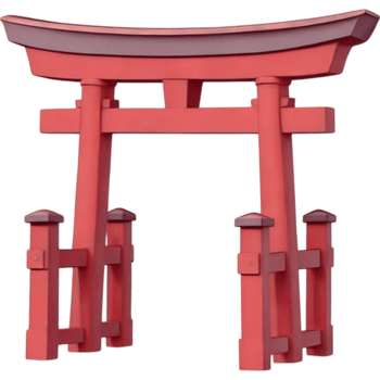 Classic Red Wooden Torii Gate png