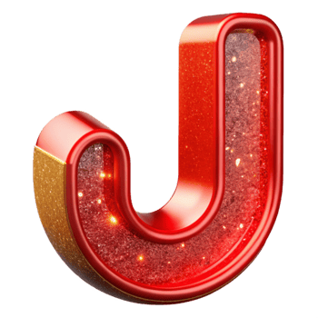 extraordinary vintage Red Rounded Font Initial J Transparent Background professional png