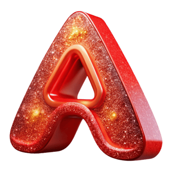 stunning creative Red Serif Letter a Cutout Transparent Background detailed png