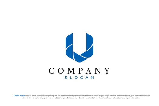 Modern U Logo Design in Blue for Corporate Identity vector